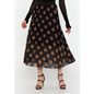 Black & Brown Geometric Print Maxi Skirt - Black-Brown / 36 - Skirt