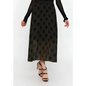 Black & Brown Geometric Print Maxi Skirt - Green-Black / 36 - Skirt