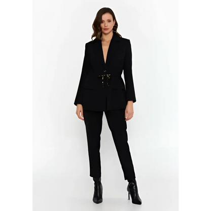 Black Tailored Blazer – Minimalist Long Sleeve Outerwear - Jacket