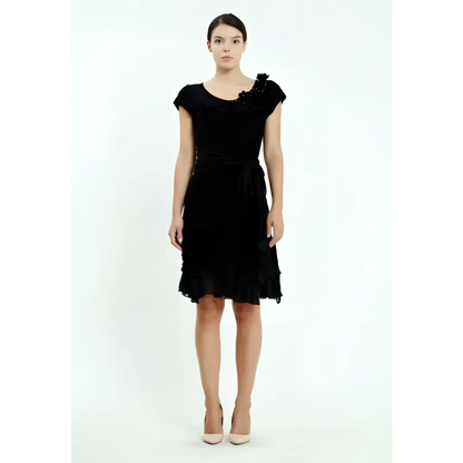 Camel Knit Midi Dress – Cozy Everyday Style - Black / 38 - Casual Dress