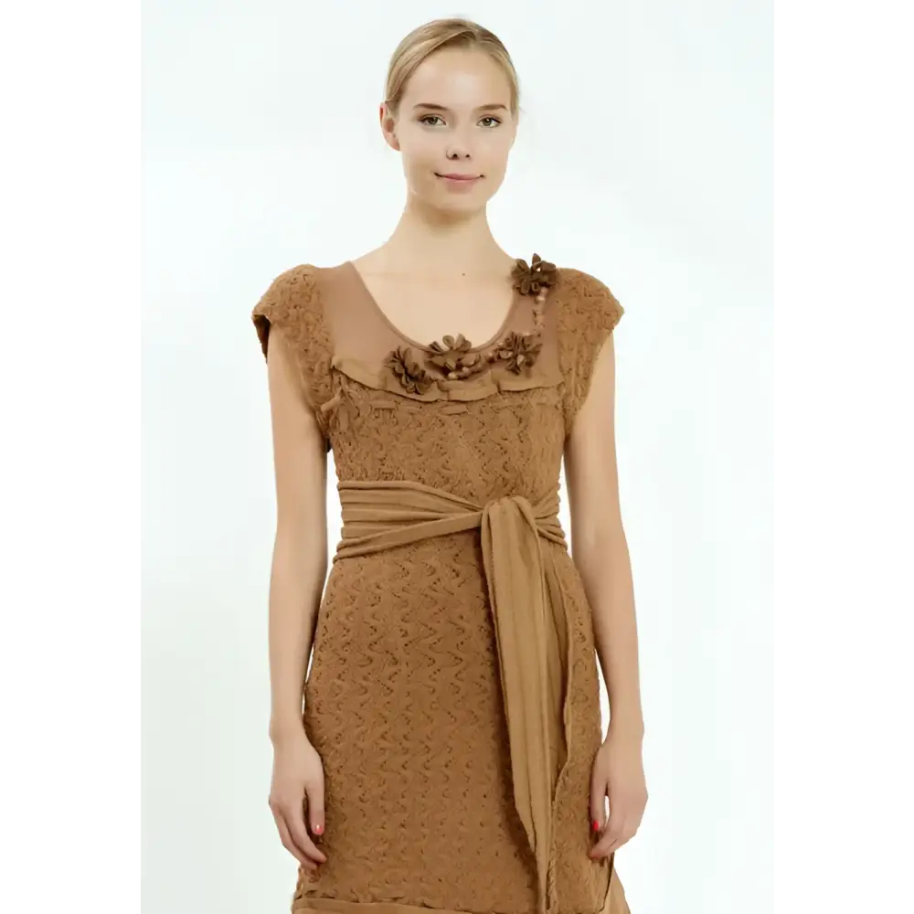 Camel Knit Midi Dress – Cozy Everyday Style - Casual Dress