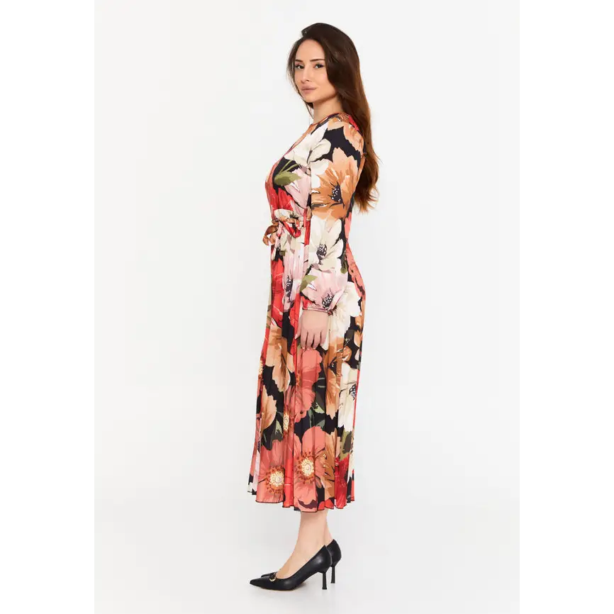 Chic Midi Dress with Long Sleeves - Casual Dress