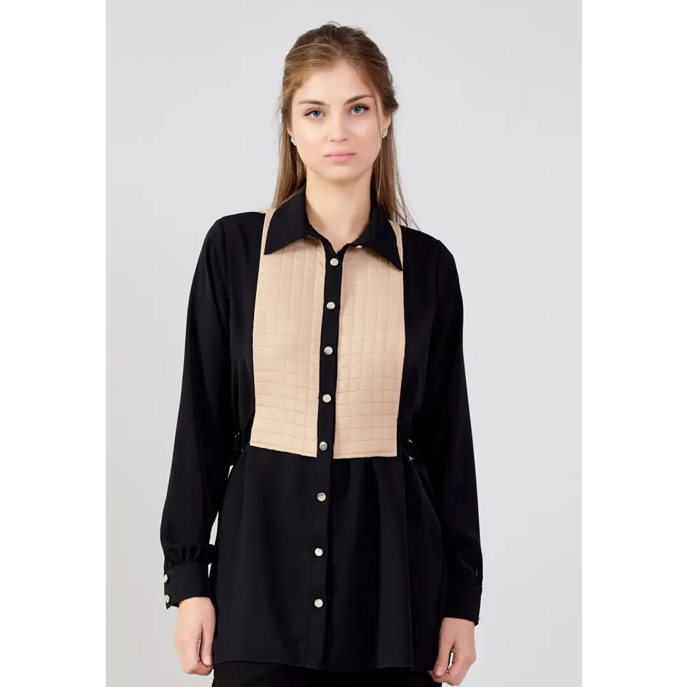 Classic Beige Blouse – Long Sleeve Office-Ready Look - 38 - Blouse