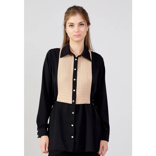 Classic Beige Blouse – Long Sleeve Office-Ready Look - 38 - Blouse