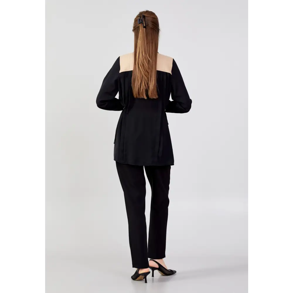 Classic Beige Blouse – Long Sleeve Office-Ready Look - Blouse