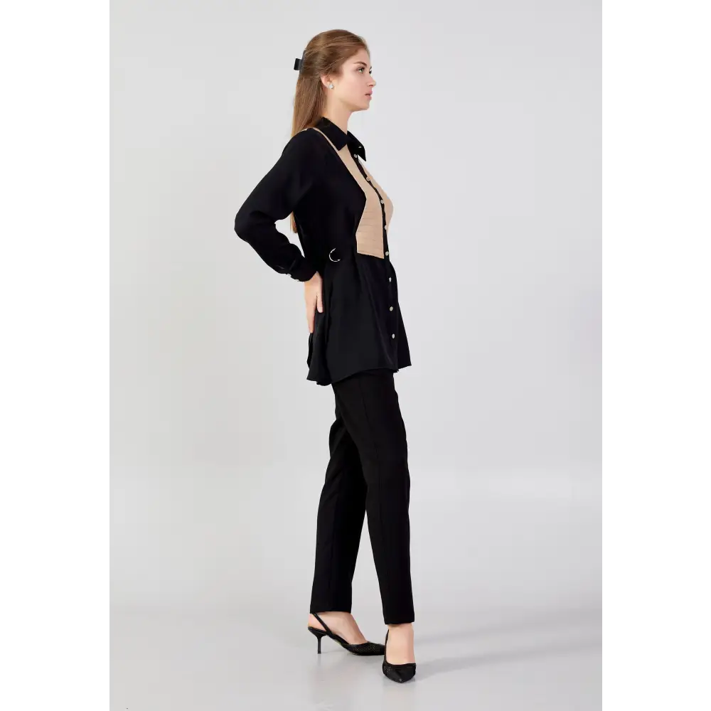 Classic Beige Blouse – Long Sleeve Office-Ready Look - Blouse