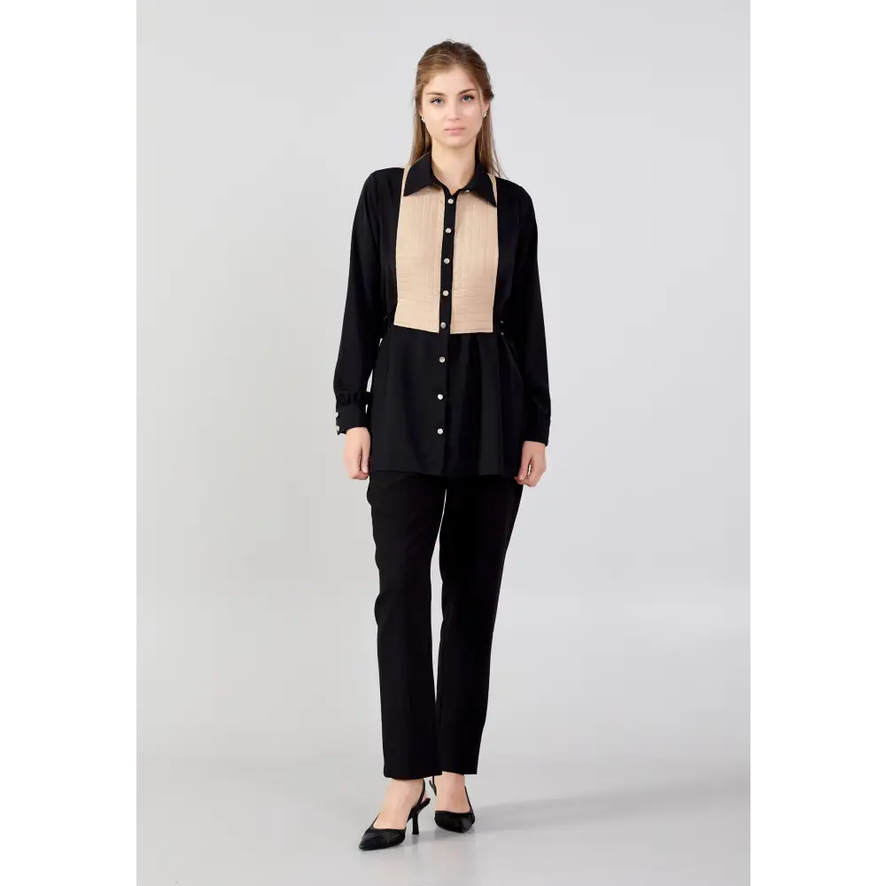Classic Beige Blouse – Long Sleeve Office-Ready Look - Blouse