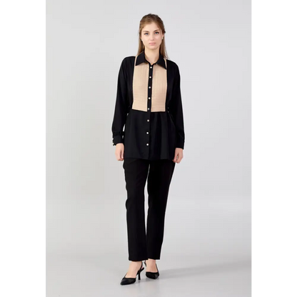 Classic Beige Blouse – Long Sleeve Office-Ready Look - Blouse