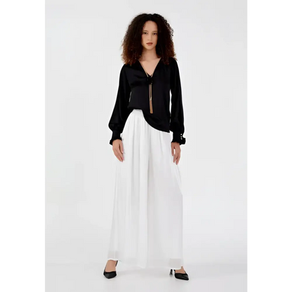 Elegant Black Blouse – Soft Long Sleeve Everyday Top - Blouse