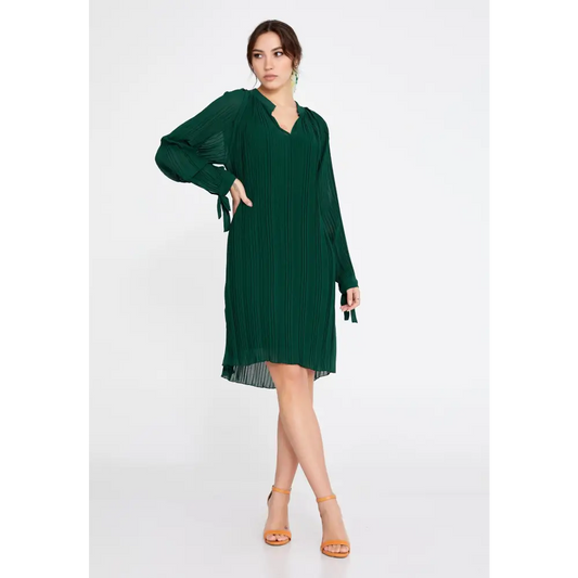 Green Chiffon Mini Dress – Soft Fit for Everyday Chic - 36 - Casual Dress
