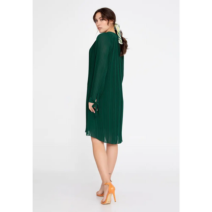 Green Chiffon Mini Dress – Soft Fit for Everyday Chic - Casual Dress