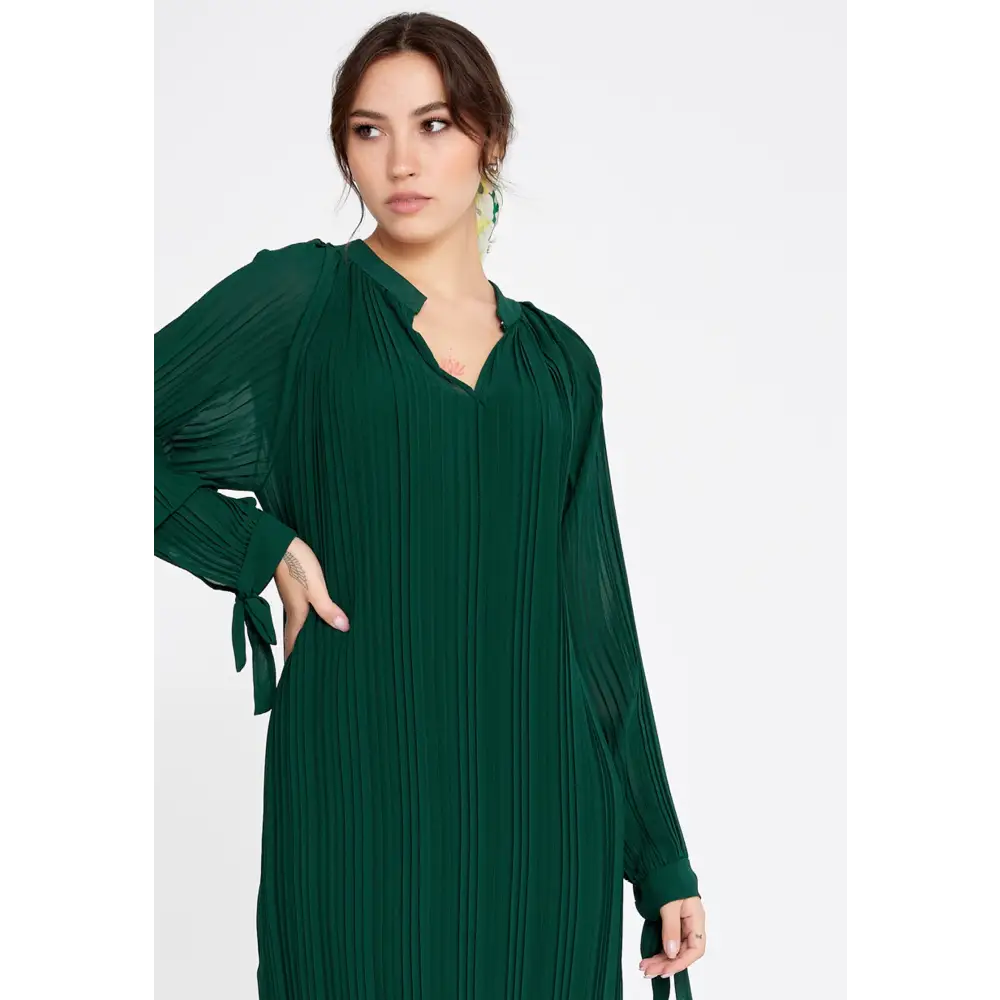 Green Chiffon Mini Dress – Soft Fit for Everyday Chic - Casual Dress