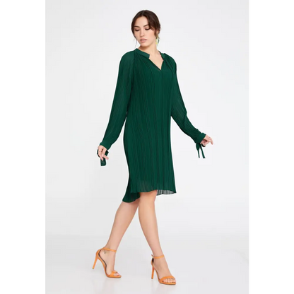 Green Chiffon Mini Dress – Soft Fit for Everyday Chic - Casual Dress