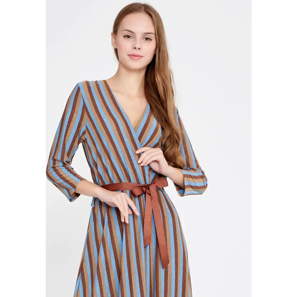 Lycra Maxi Dress with Belt – Everyday Long Sleeve Fit - Casual Dress