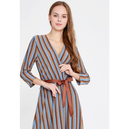 Lycra Maxi Dress with Belt – Everyday Long Sleeve Fit - Casual Dress