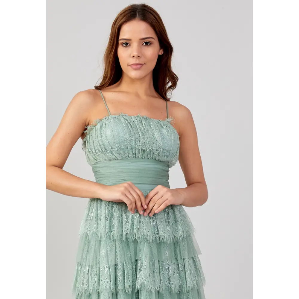 Mint Tulle Mini Dress – Sleeveless Party Look - Cocktail Dress