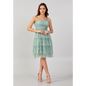 Mint Tulle Mini Dress – Sleeveless Party Look - Green / 38 - Cocktail Dress