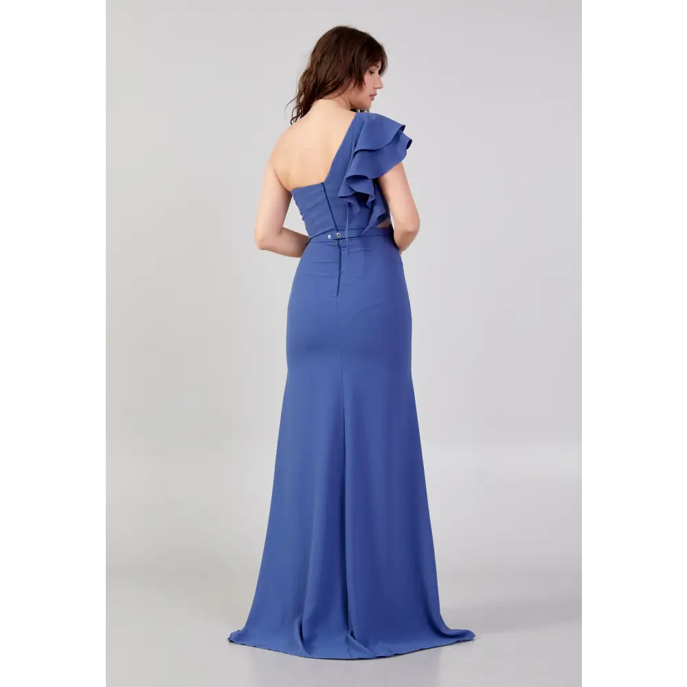 One-Shoulder Crepe Maxi Gown – Wedding Guest Ready - Wedding Guest Dress