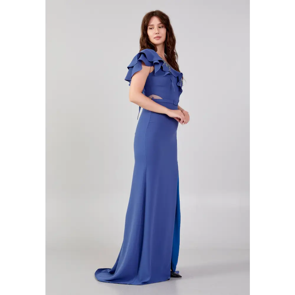 One-Shoulder Crepe Maxi Gown – Wedding Guest Ready - Wedding Guest Dress