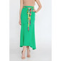 Pink/Green High-Waist Midi Skirt – Statement Solid Color Piece - Green / 36 - Skirt