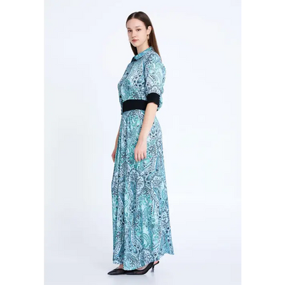 Powder Blue Satin Co-Ord Set – Short Sleeve Elegance - Outfit Set