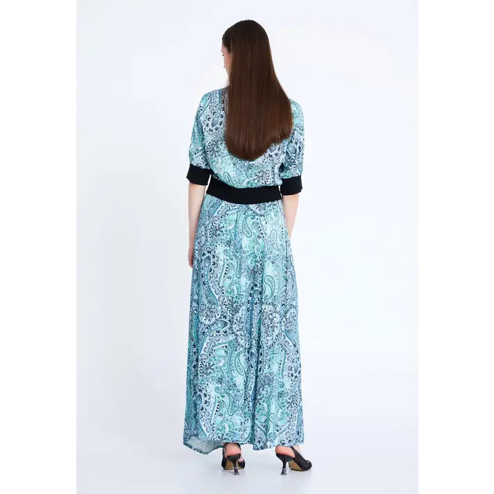 Powder Blue Satin Co-Ord Set – Short Sleeve Elegance - Outfit Set