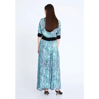 Powder Blue Satin Co-Ord Set – Short Sleeve Elegance - Outfit Set