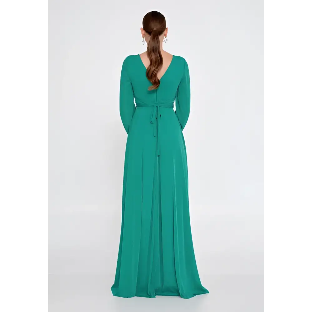 Purple/Green Maxi Dress – Sleek Lycra Gown for Wedding Guests - Wedding Guest Dress