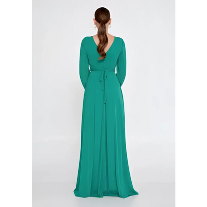 Purple/Green Maxi Dress – Sleek Lycra Gown for Wedding Guests - Wedding Guest Dress