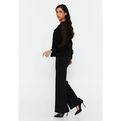 Refined Black Essential Blouse – Long Sleeve - Blouse