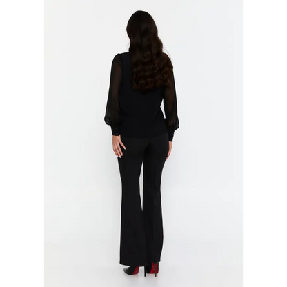 Refined Black Essential Blouse – Long Sleeve - Blouse