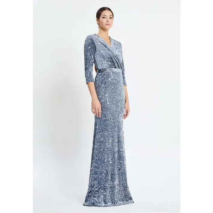 Royal Blue Velvet Mermaid Dress – Mid-Length Evening Elegance - Evening Dress