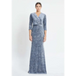 Royal Blue Velvet Mermaid Dress – Mid-Length Evening Elegance - Grey / 38 - Evening Dress