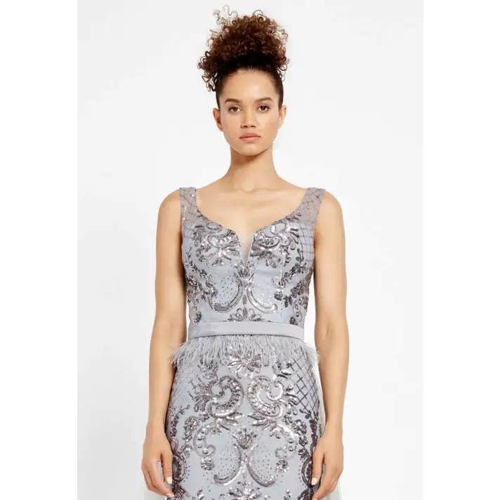 Silver Sequin Mermaid Gown – Sleeveless Glam for Prom - Prom Dress