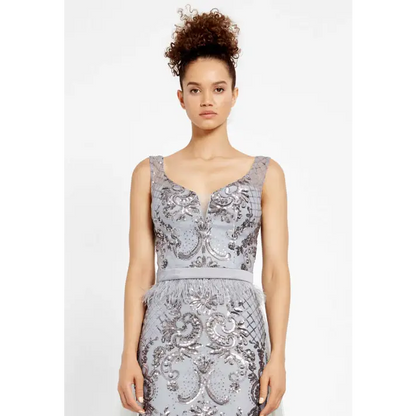 Silver Sequin Mermaid Gown – Sleeveless Glam for Prom - Prom Dress