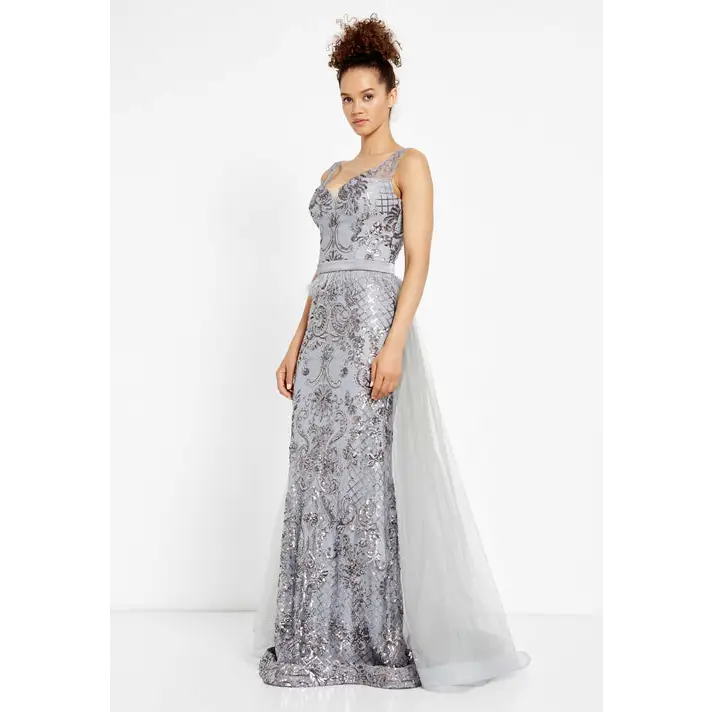 Silver Sequin Mermaid Gown – Sleeveless Glam for Prom - Prom Dress