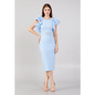Sky Blue Sleeveless Midi Dress – Light Column Evening Cut - Blue / 36 - Evening Dress