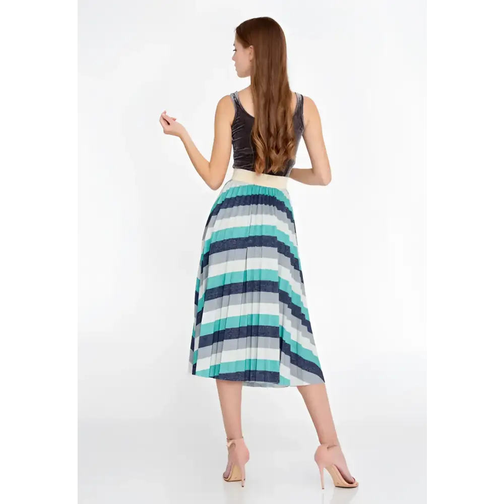 Teal High-Waist Midi Skirt – Minimalist Style - Skirt