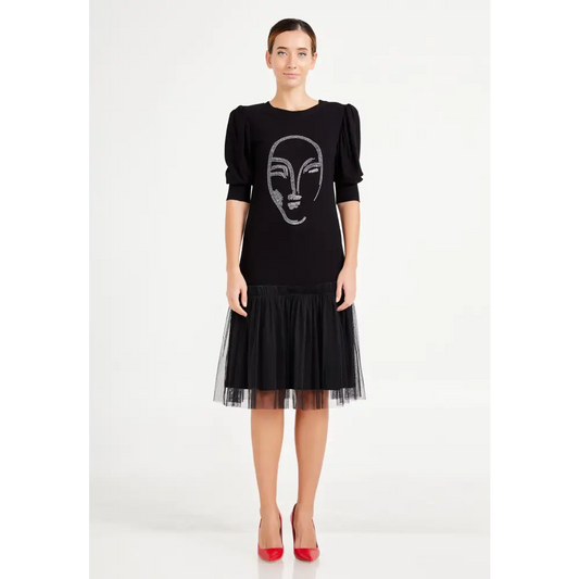 Tulle Midi Dress – Soft Layers & Elegant Fit - 36 - Casual Dress