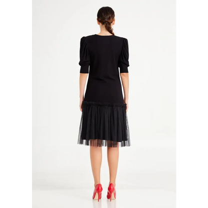 Tulle Midi Dress – Soft Layers & Elegant Fit - Casual Dress