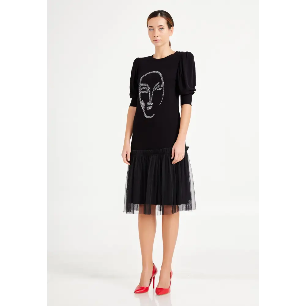 Tulle Midi Dress – Soft Layers & Elegant Fit - Casual Dress